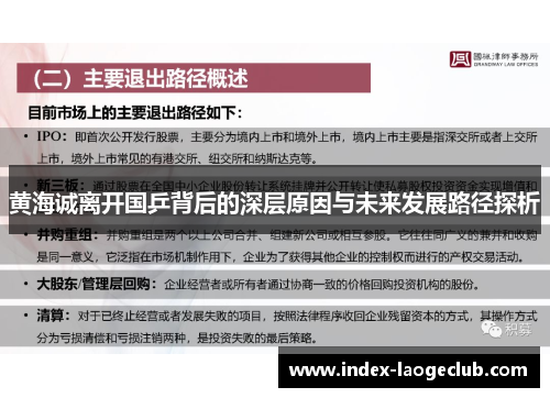 黄海诚离开国乒背后的深层原因与未来发展路径探析